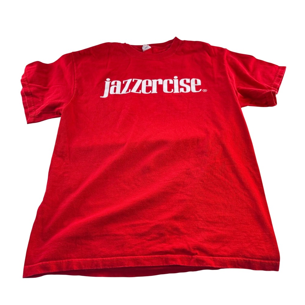 Jazzercise Delta Magnum Weight Red Graphic T-Shirt Mens Large Short Sleeve Tee‎